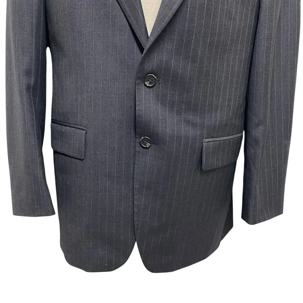 Lauren Ralph Lauren Pinstripe Blazer Suit Jacket Mens 40R Two Button Wool LRL